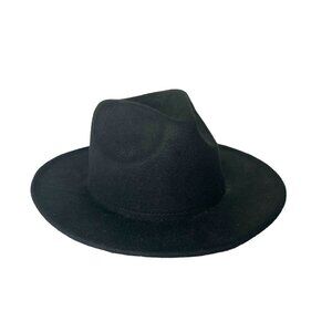 Black Felt Wide Brim Hat 57